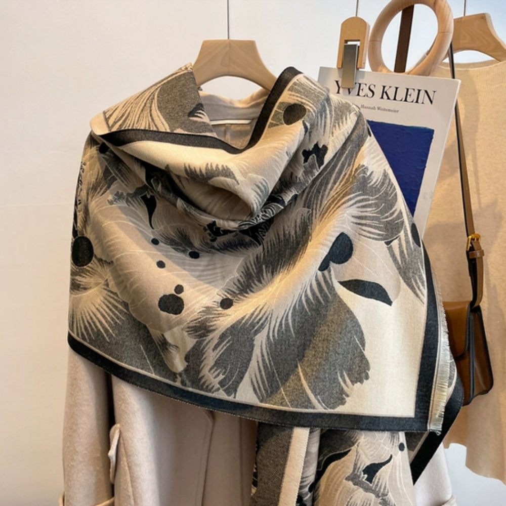 Schal Jacquard Blütenmuster