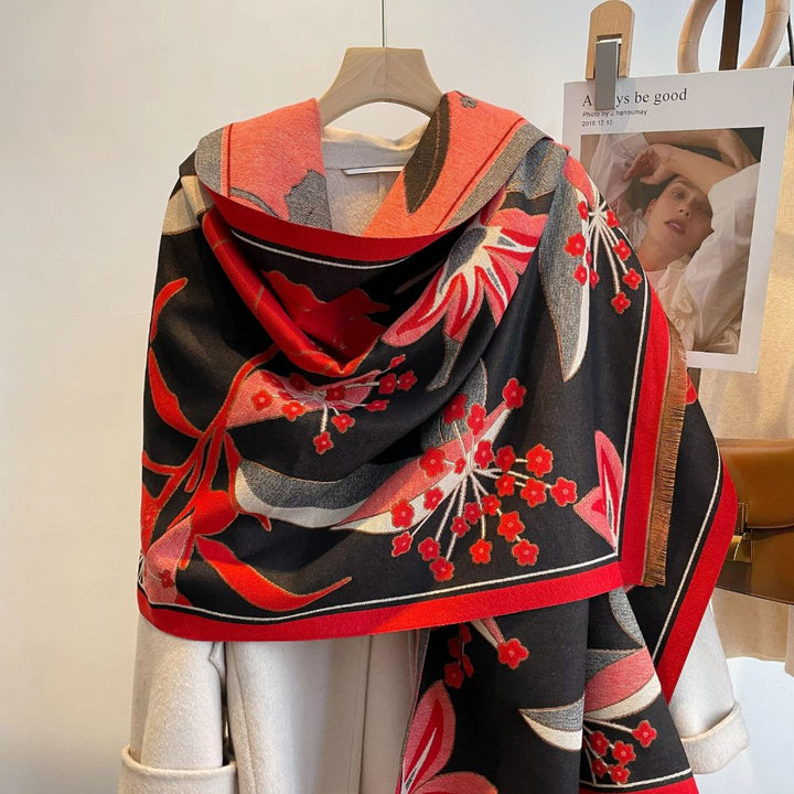 Schal Jacquard Blütenmuster