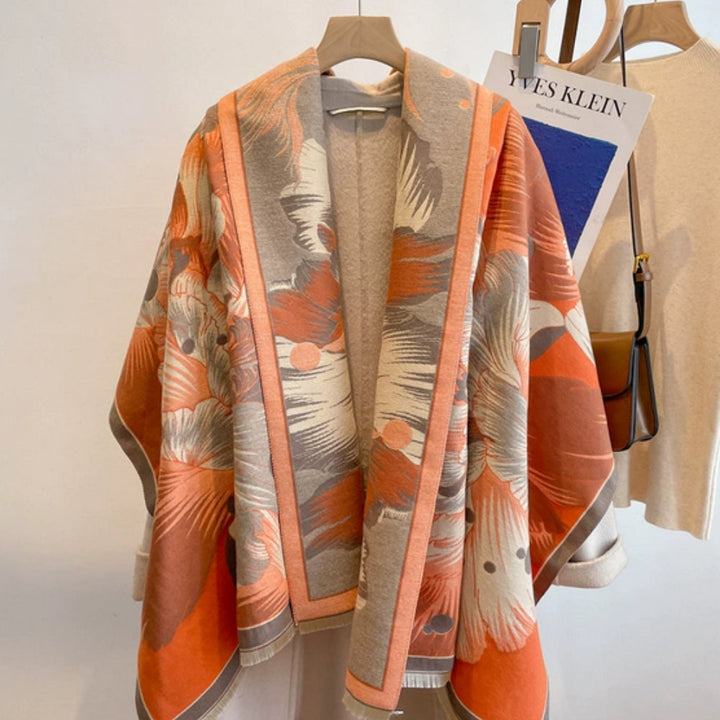 Schal Jacquard Blütenmuster