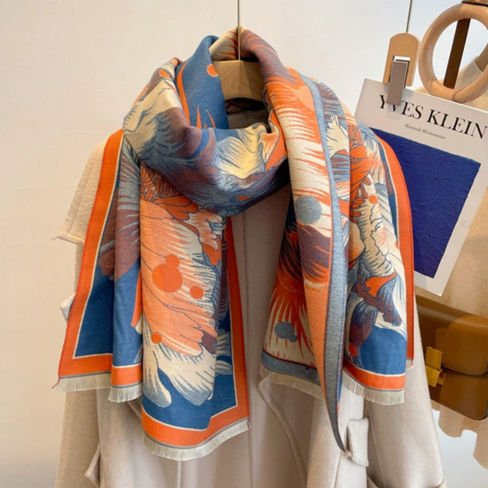 Schal Jacquard Blütenmuster
