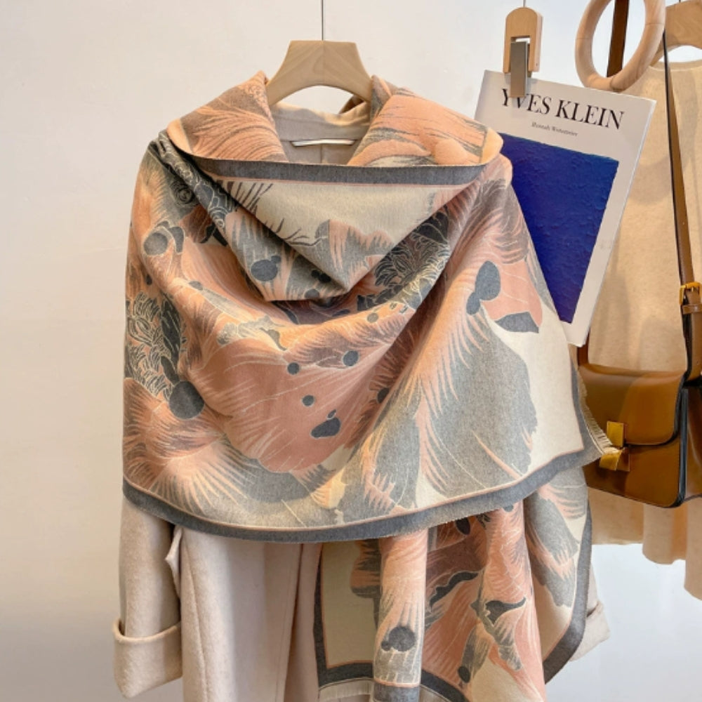 Schal Jacquard Blütenmuster