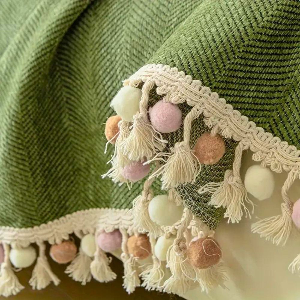 Plüschige Chenille-Sofadecke, farbecht