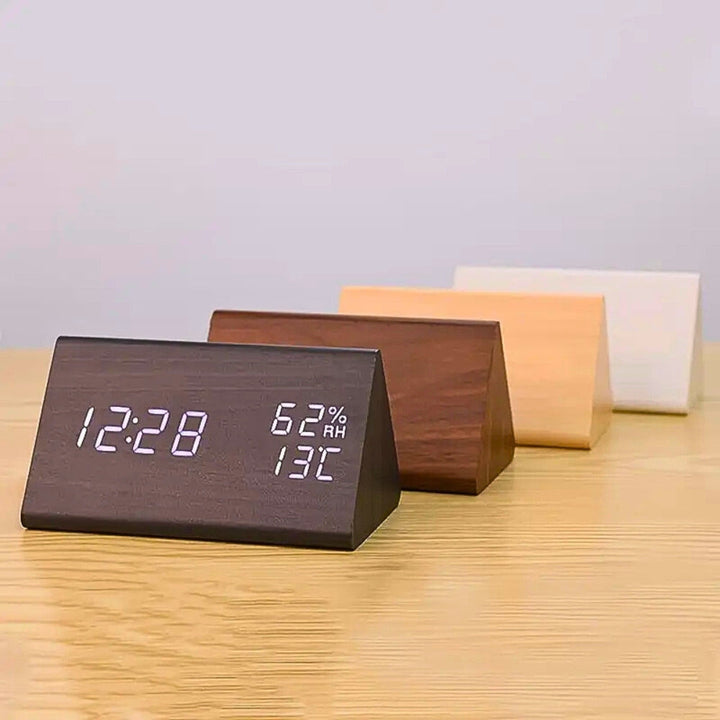 Wecker LED in Holzoptik digital
