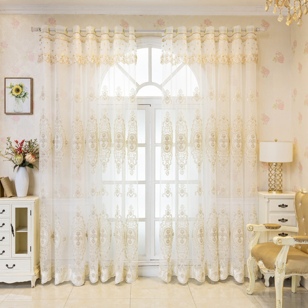 Vorhang Tüll bestickt transparent 270 cm