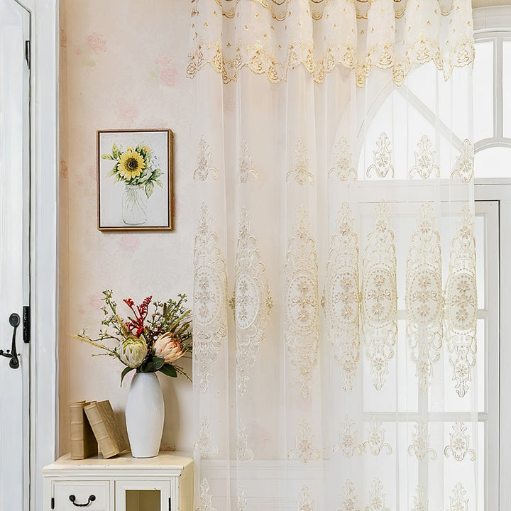 Vorhang Tüll bestickt transparent 270 cm
