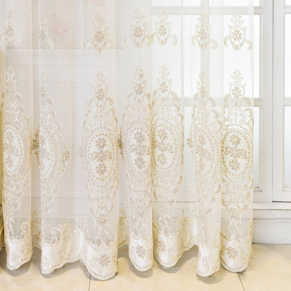 Vorhang Tüll bestickt transparent 270 cm
