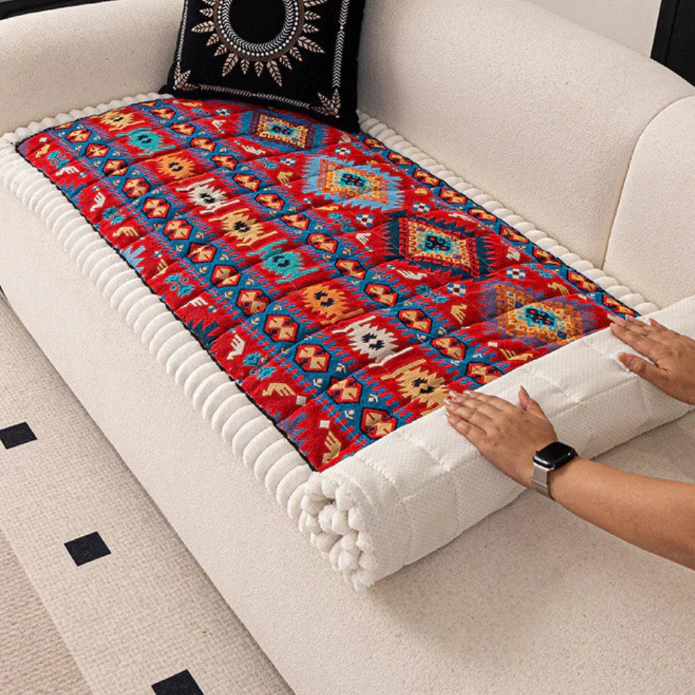 Jeté de canapé bohème jacquard gaufré