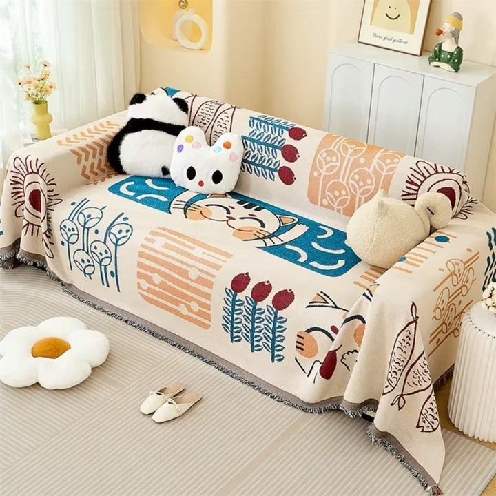 Sofaüberwurf gewebt Boho bunt
