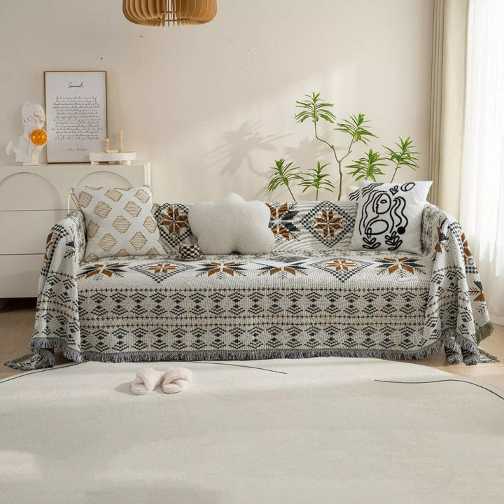 Sofaüberwurf gewebt Boho bunt