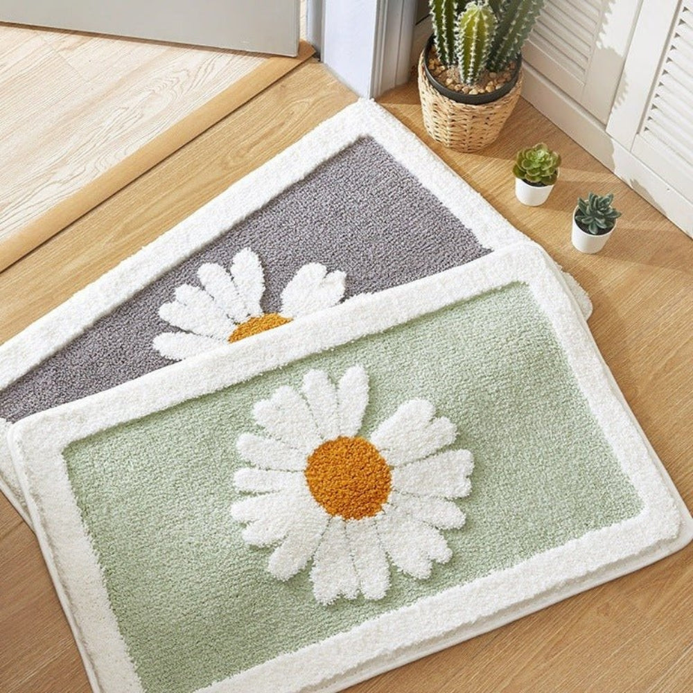 Badematte Plüsch Blütenmotiv