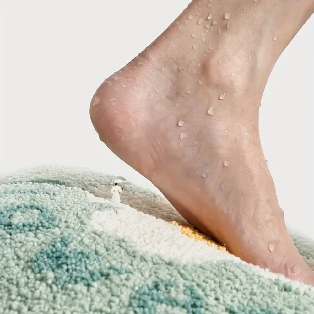 Tapis de bain touffeté à motif floral
