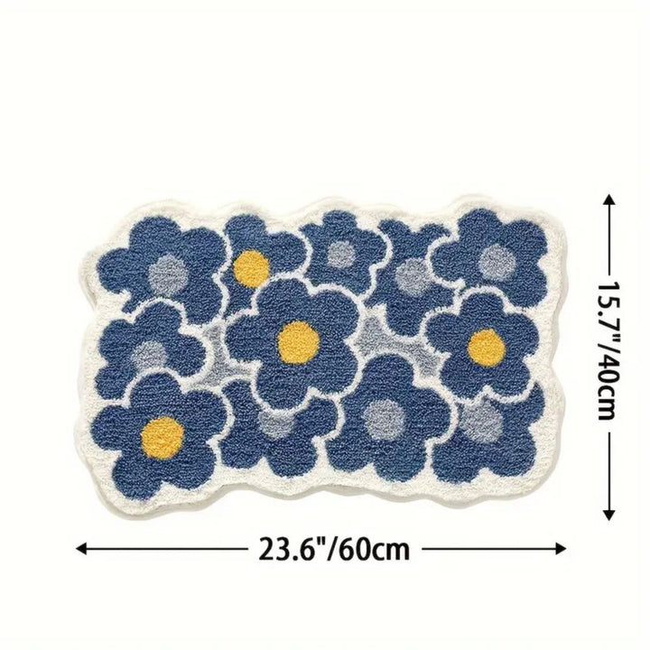 Tapis de bain touffeté à motif floral