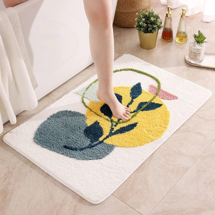 Tapis de bain à motif botanique