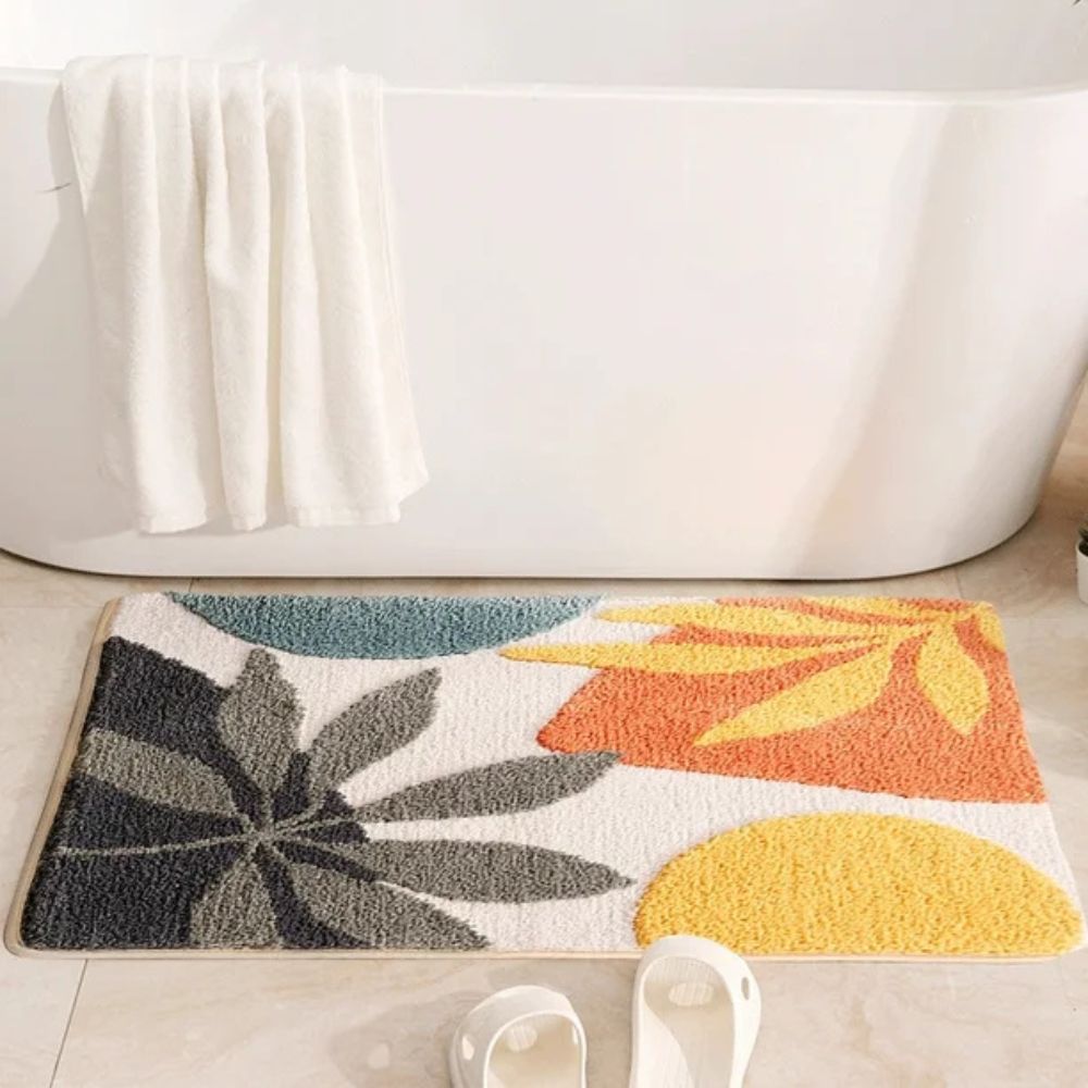 Tapis de bain à motif botanique