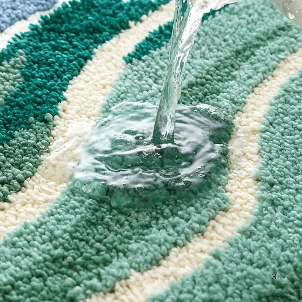 Badematte Wellenmuster blau