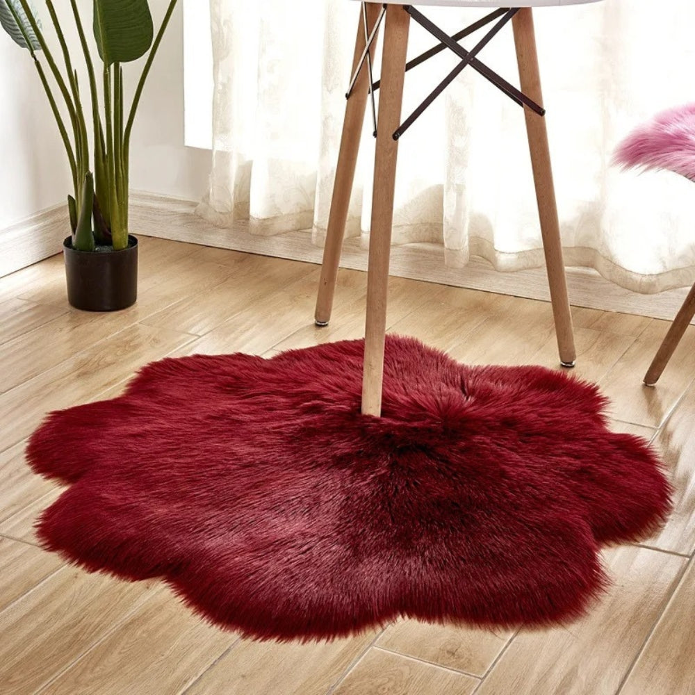 Tapis en fausse fourrure à poils longs