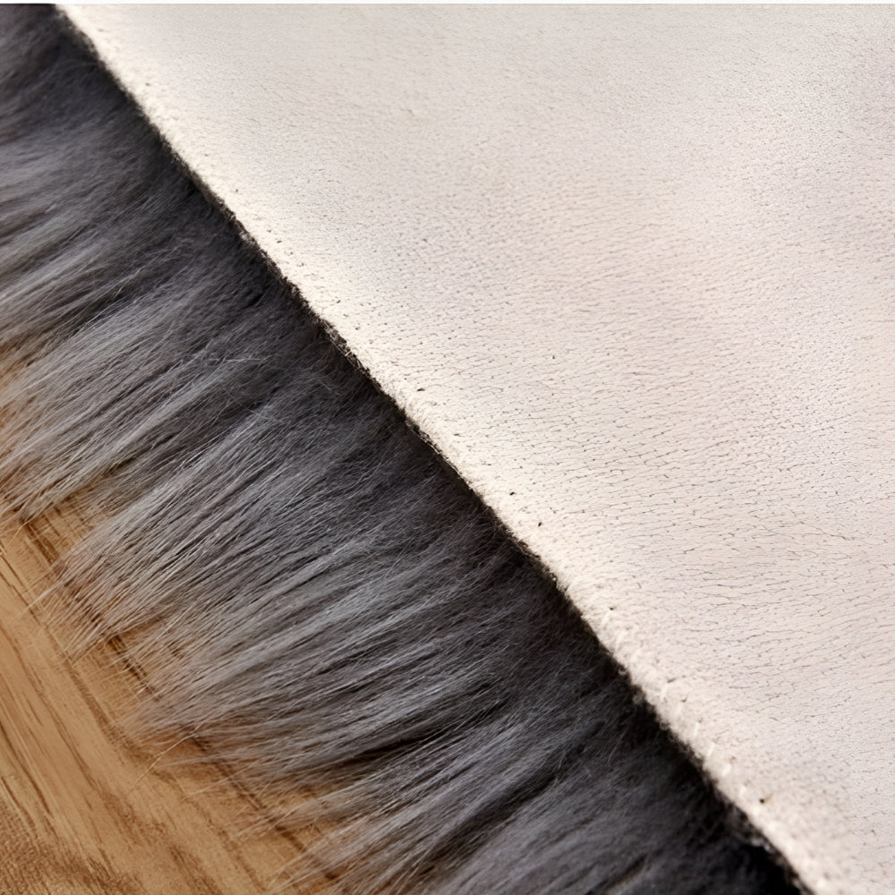 Tapis en fausse fourrure à poils longs