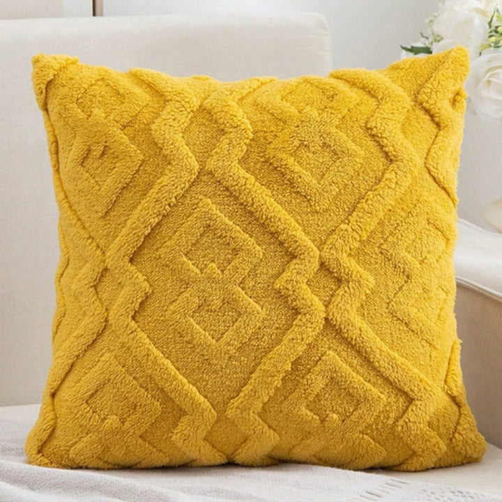 Kissenbezug Rautenmuster flauschig 45x45 cm