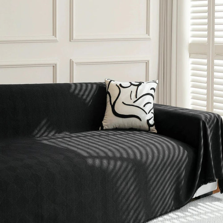 Sofaüberwurf Chenille Rautenraster
