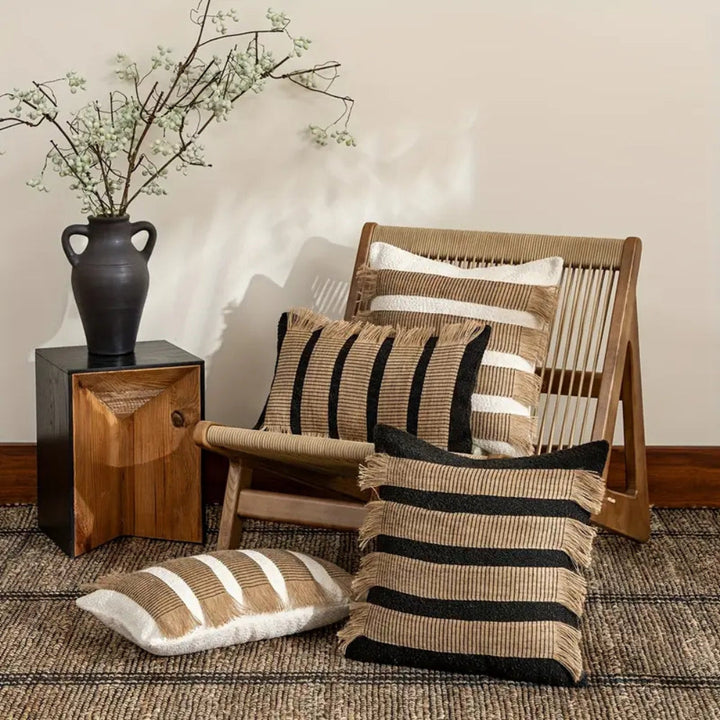 Kissenbezug handgewebte Boho-Streifen
