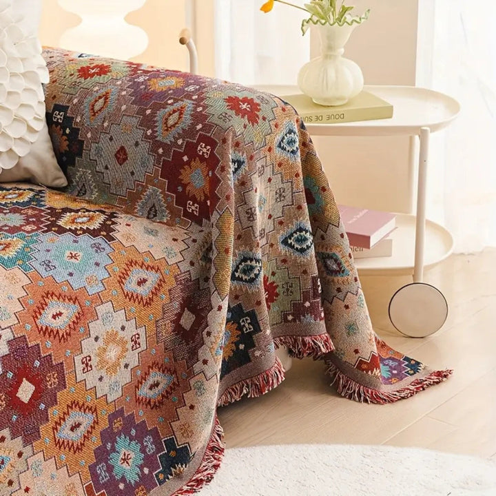 Vintage-inspirierte Mosaik-Sofadecke