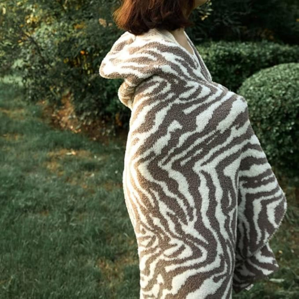 Retro-Zebra-Strickplaid 120 x 150 cm