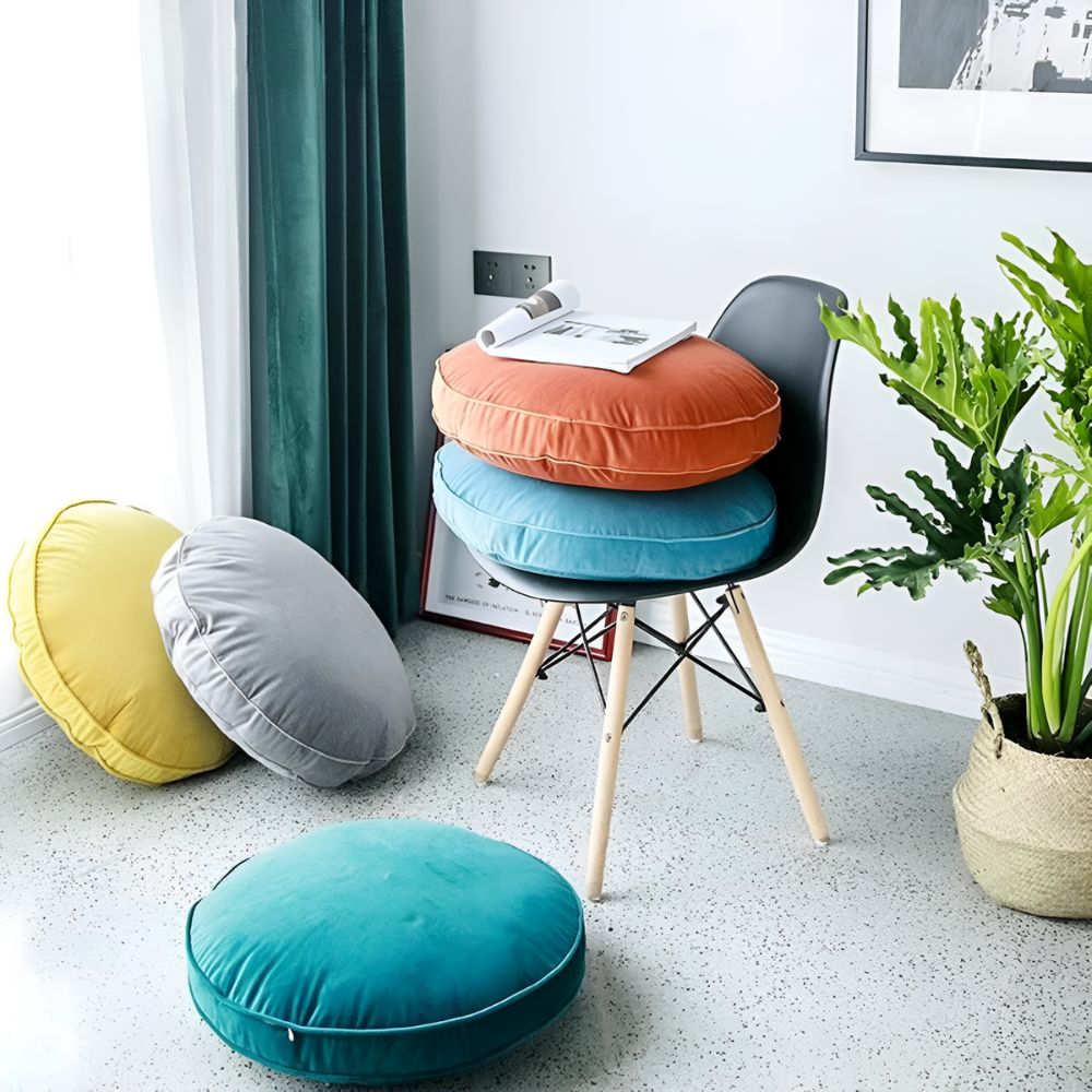 Rundes Samtkissen 45 cm mit Füllung