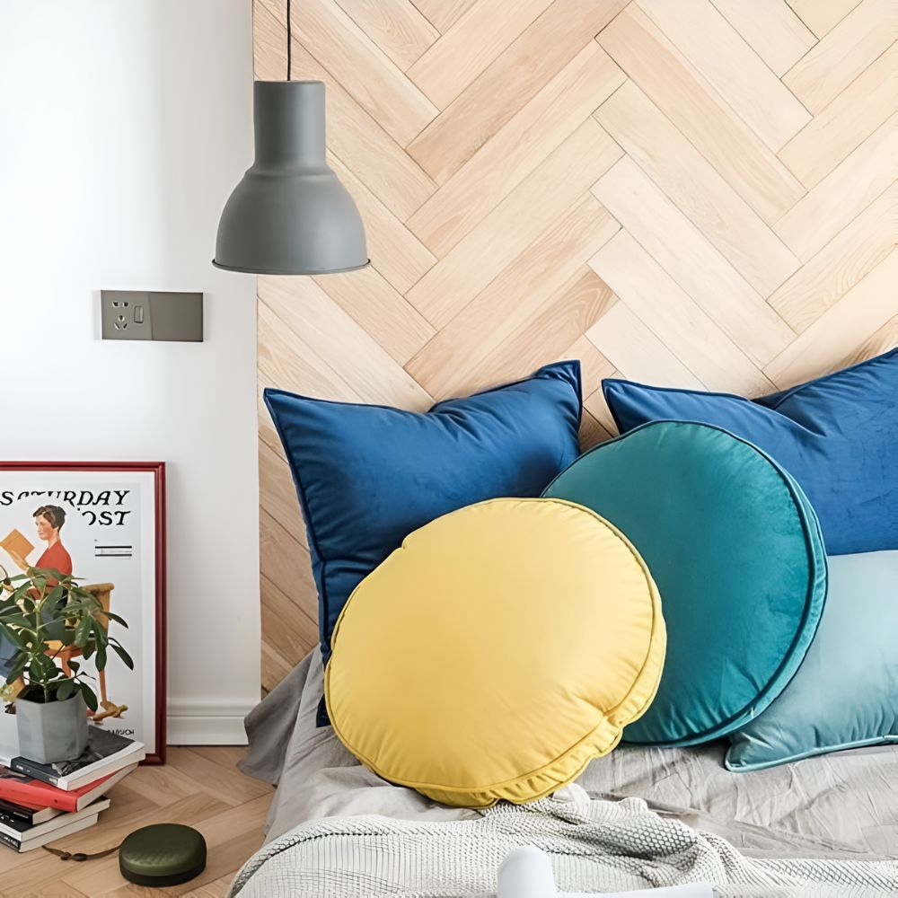 Rundes Samtkissen 45 cm mit Füllung