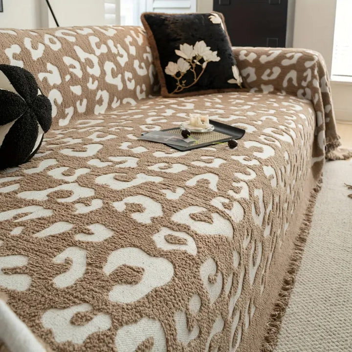 Sofaüberwurf Leopardenmuster Boho