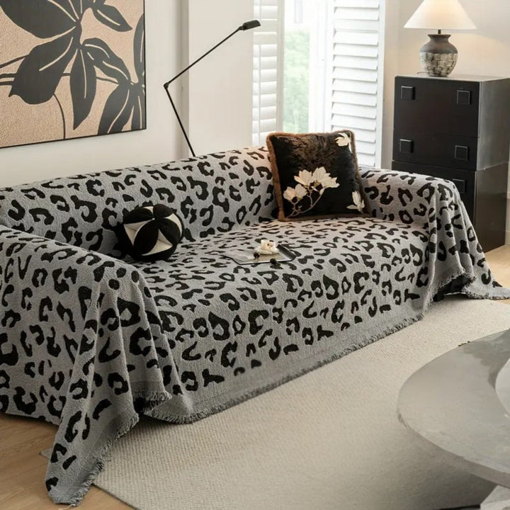 Sofaüberwurf Leopardenmuster Boho
