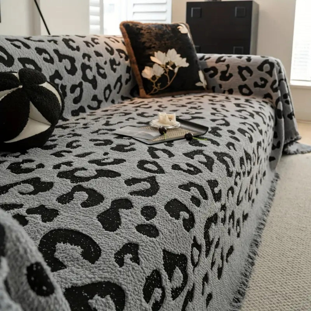 Sofaüberwurf Leopardenmuster Boho