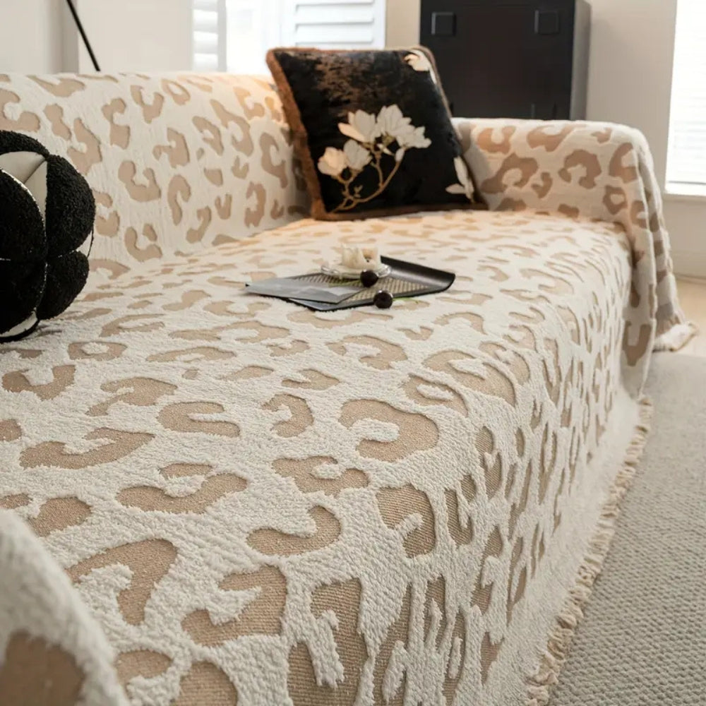 Sofaüberwurf Leopardenmuster Boho