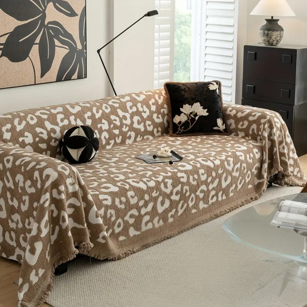Sofaüberwurf Leopardenmuster Boho