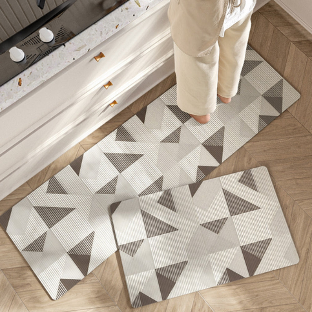 Tapis de cuisine à fleurs et rayures