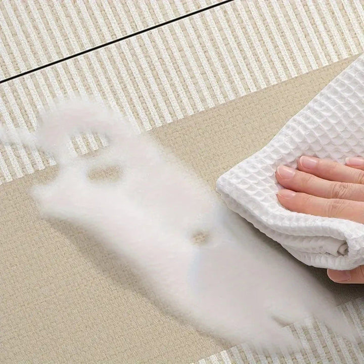 Tapis de cuisine à fleurs et rayures
