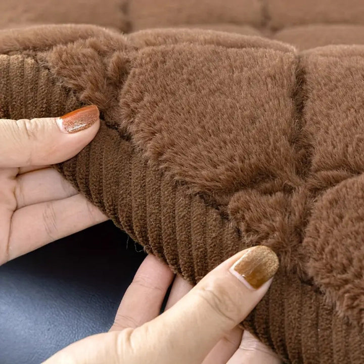Sofaüberwurf Plüsch Rautensteppung