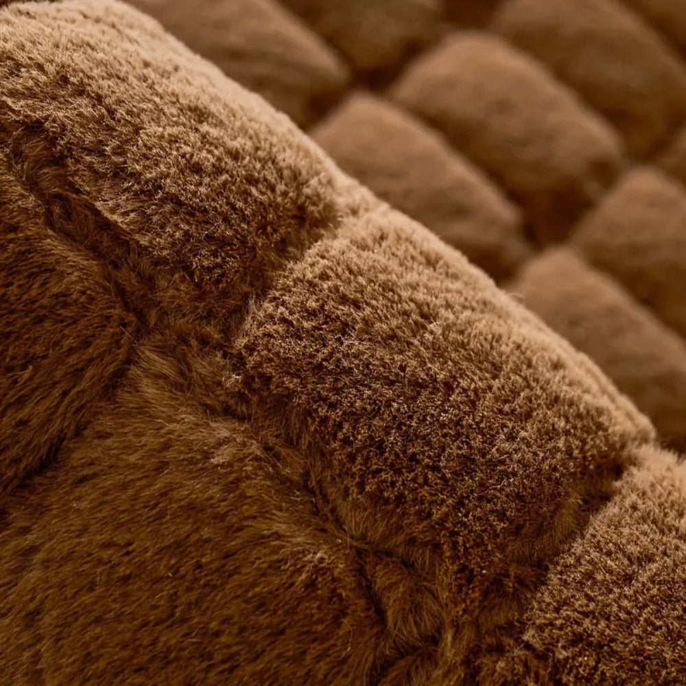 Sofaüberwurf Plüsch Rautensteppung