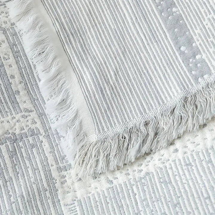 Gewebte Tagesdecke aus Baumwolle mit geometrischem Muster