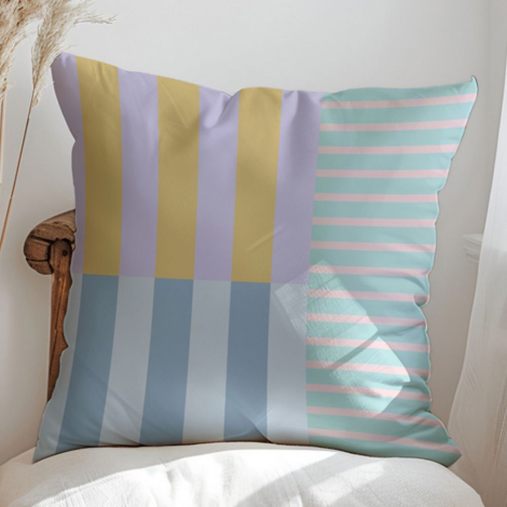 Housse de coussin à rayures 45 x 45 cm