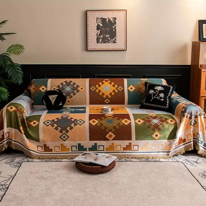 Sofaüberwurf geometrisches Ethno-Muster