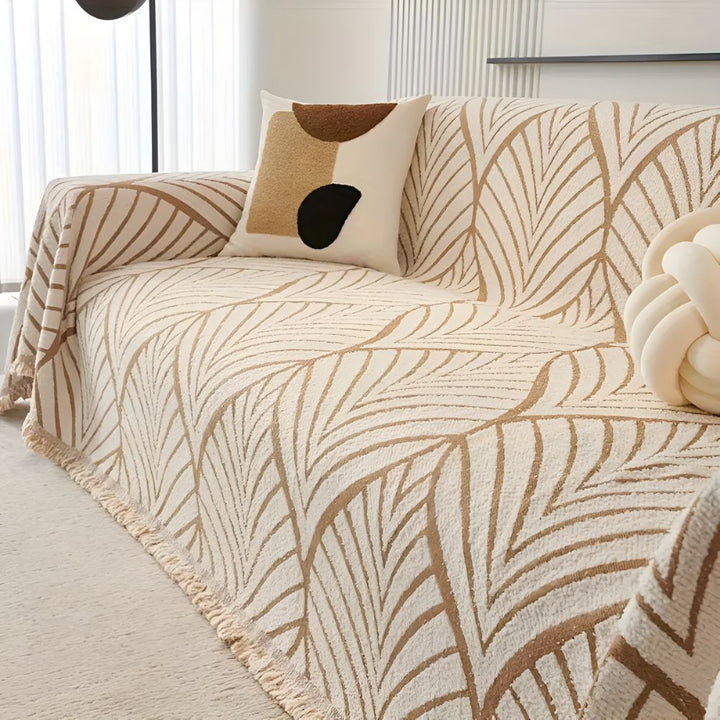 Sofawurf aus Chenille, Ahorn und Quasten