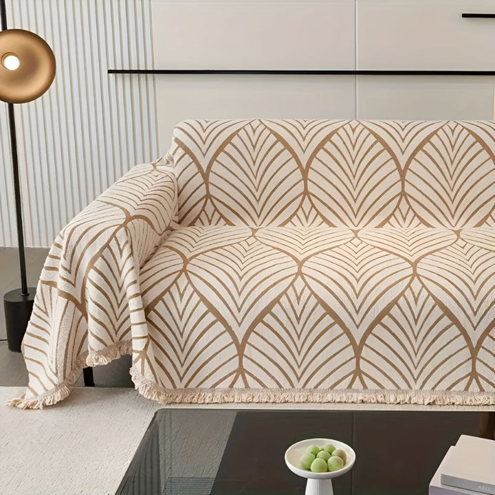Sofawurf aus Chenille, Ahorn und Quasten