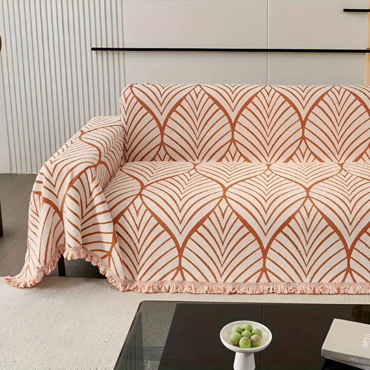 Sofawurf aus Chenille, Ahorn und Quasten