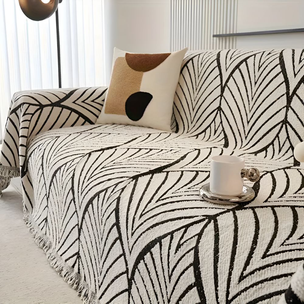Sofawurf aus Chenille, Ahorn und Quasten