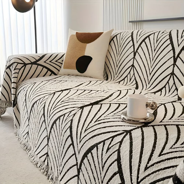 Sofawurf aus Chenille, Ahorn und Quasten