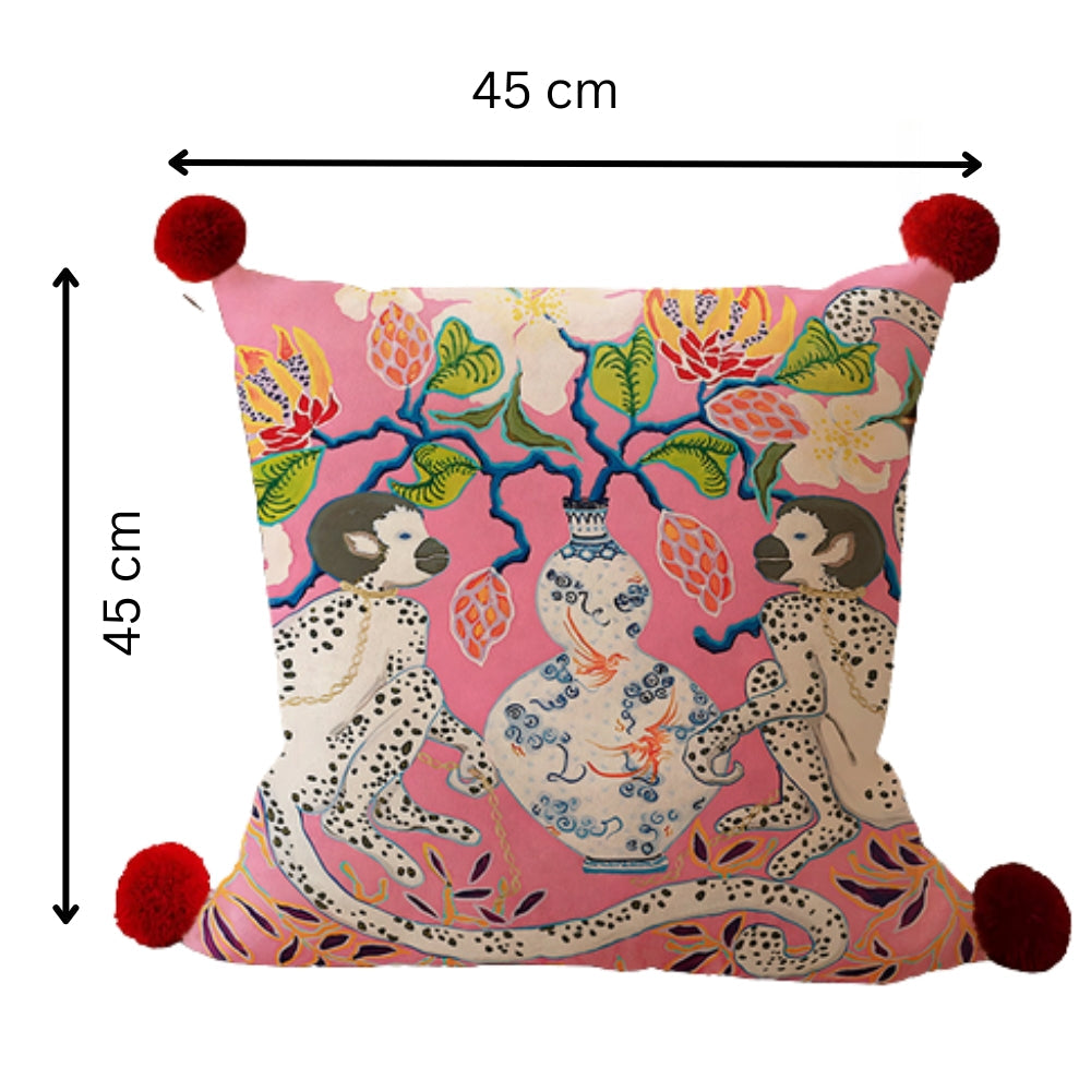 Housse de coussin à motif de singes dans la jungle