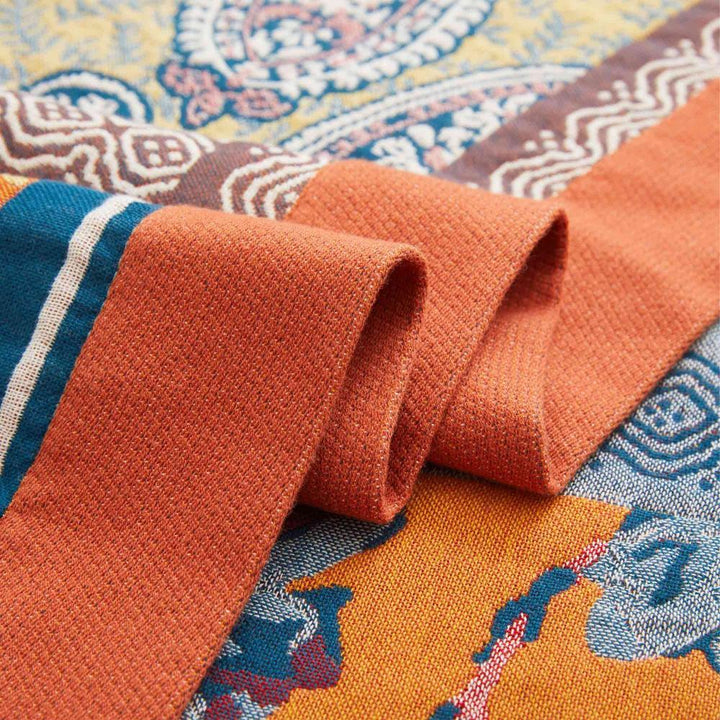 Plaid en coton à motif de soleil nordique