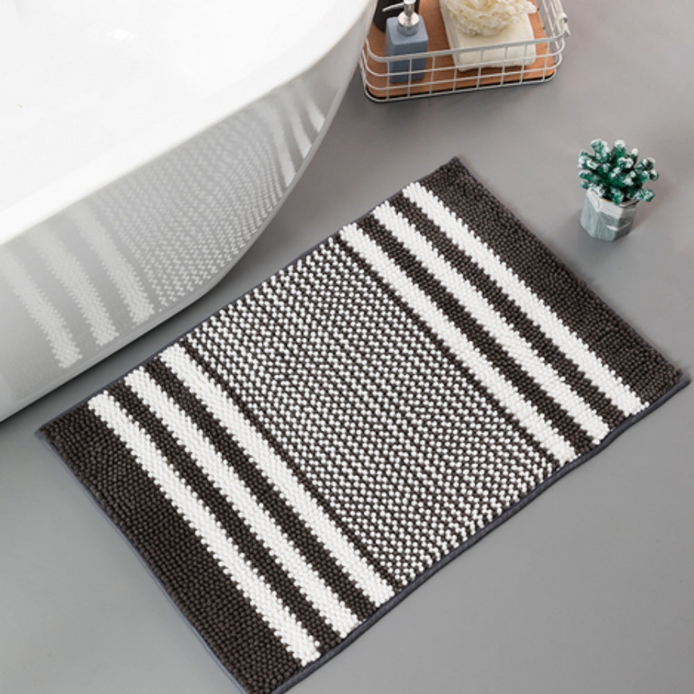 Badematte Chenille Streifen