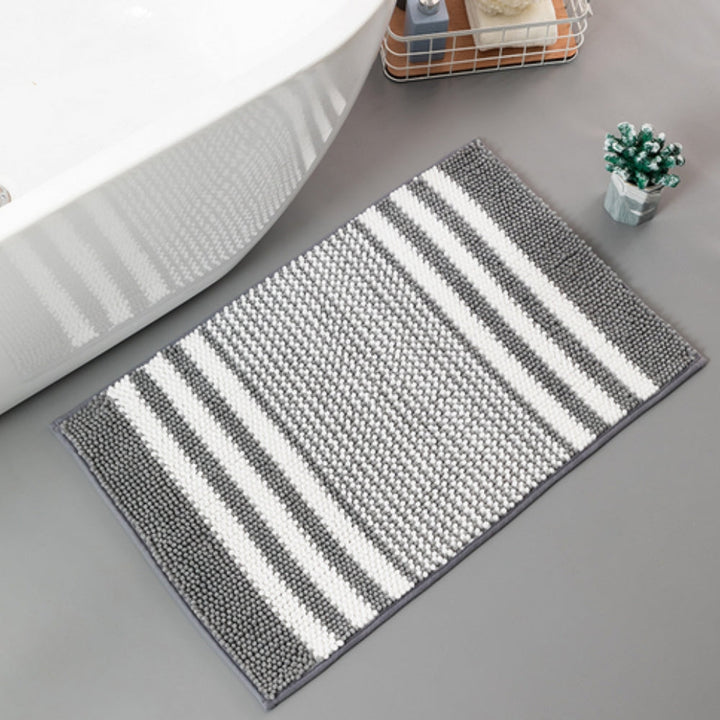Badematte Chenille Streifen