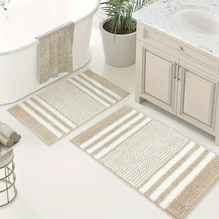Badematte Chenille Streifen